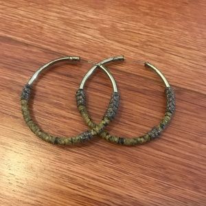 Gas Bijoux Snake and Glitter Fabric Covered Hoops